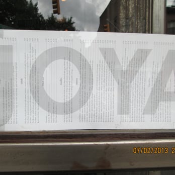 Joya - Basic paper sign at the front window. - Thai Near Me - Brooklyn, New York