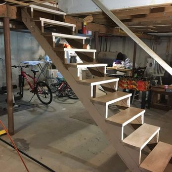 Clements Painting - Basement stairs before - Painters Near Me