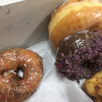 Rainbow Donuts - Original Glazed- 3.5/5 stars, Ube Cake- 4/5 stars, Blueberry Crueller- 3.5/5 stars, Rainbow Cake- 3/5 stars - Bakeries Near Me - Berkeley, California Rainbow Donuts - Original Glazed- 3.5/5 stars, Ube Cake- 4/5 stars, Blueberry Crueller- 3.5/5 stars, Rainbow Cake- 3/5 stars - Bakeries Near Me - Berkeley, California