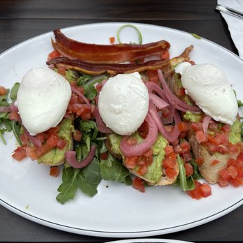 The Breakfast Bar - Avo Toast with poached egg & side of bacon - Breakfast & Brunch Near Me - Long Beach, California The Breakfast Bar - Avo Toast with poached egg & side of bacon - Breakfast & Brunch Near Me - Long Beach, California