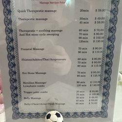 JJ Health Renewal - Massage menu