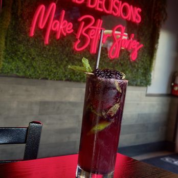 Clandestino Gastro-Bar - The BlackBerry Mojito is DEFINITELY not a bad decision, but it will ABSOLUTELY make a better story from the moment of the first sip! - Latin American Near Me - Azusa, California Clandestino Gastro-Bar - The BlackBerry Mojito is DEFINITELY not a bad decision, but it will ABSOLUTELY make a better story from the moment of the first sip! - Latin American Near Me - Azusa, California