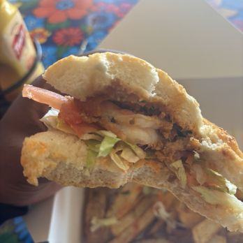 PoBoys Kitchen - Shrimp PoBoy (vein showing) - Southern Near Me - San Francisco, California PoBoys Kitchen - Shrimp PoBoy (vein showing) - Southern Near Me - San Francisco, California