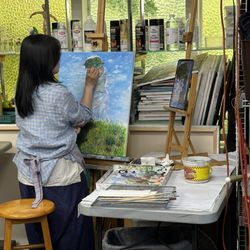Oil painting lessons at studio. Drop in welcome!