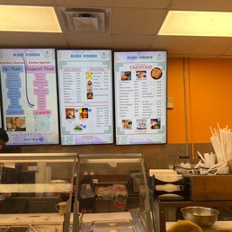 menus on a large screen in a restaurant menus on a large screen in a restaurant