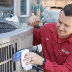 Aced It Cooling & Heating - Caleb completing an AC maintenance for a homeowner in Mission Viejo, CA