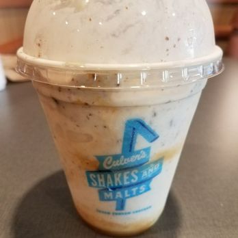 Culver's - Medium Size Salted Caramel Concrete Mixer with Brownie pieces. - Burgers Near Me - Indianapolis, Indiana