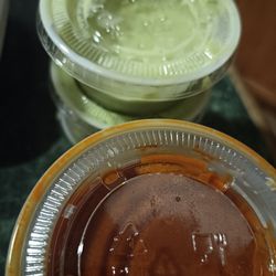 La Esperanza - Plenty of Salsa Verde (mild/medium spice) and Salsa Roja (spicy)