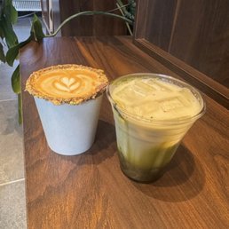 strawberry matcha  caramel latte