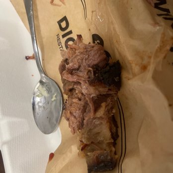 Dickey's Barbecue Pit - One pound of "brisket".  It was really .75lbs of pure FAT, with a side of beef brisket.  25 bucks for a pound of trash. - Barbeque Near Me - Westminster, Colorado
