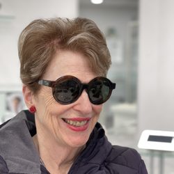 Eye See - Her smile says that she's in love. How stunning are these frames on this beautiful client
