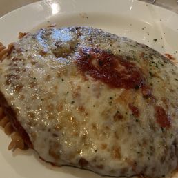 Caesars salad, chicken parmigiana
