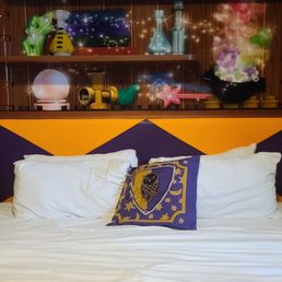 Castle hotel Deluxe Wizards room has a light up bed wall Castle hotel Deluxe Wizards room has a light up bed wall
