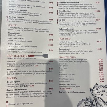 Delaney’s Diner - Breakfast menu - Breakfast & Brunch Near Me - Groveport, Ohio