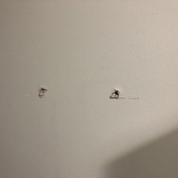 Former location of the unanchored towel rack.