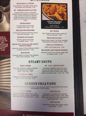 Menu photo 4 J & L Cafe Glendive, MT