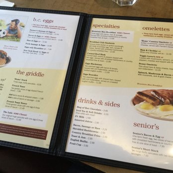 Home Restaurant - Breakfast menu. - Canadian (New) Near Me - Hope, British Columbia