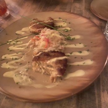 Franny’s Bistro - Crab cakes (after a couple bites!) - New American Near Me - Camden, Maine