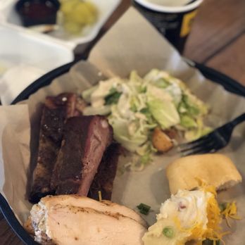 Dickey's Barbecue Pit - Half of a two meat plate! (And an extra rib) So much food!!! - American Near Me - Mobile, Alabama Dickey's Barbecue Pit - Half of a two meat plate! (And an extra rib) So much food!!! - American Near Me - Mobile, Alabama