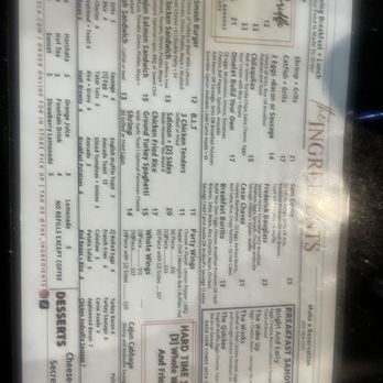 The Ingredients - Menu - Breakfast & Brunch Near Me - Compton, California