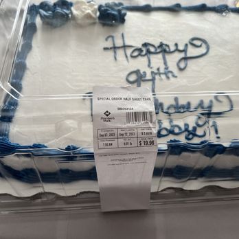 Sam's Club - Birthday cake from Sam's Club in Willow Grove for my father's 94th birthday. Picture with tag to show from Sam's! - Wholesale Stores Near Me - Willow Grove, Pennsylvania Sam's Club - Birthday cake from Sam's Club in Willow Grove for my father's 94th birthday. Picture with tag to show from Sam's! - Wholesale Stores Near Me - Willow Grove, Pennsylvania
