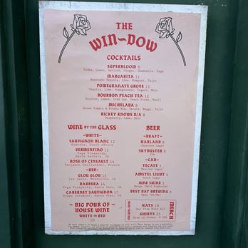 The Win-Dow at The Grove - Drink menu - Burgers Near Me - Los Angeles, California The Win-Dow at The Grove - Drink menu - Burgers Near Me - Los Angeles, California