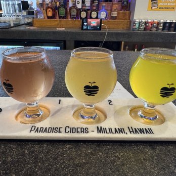 Paradise Ciders - #1 Guava Lava, #2 Hangloose Juice #3 Manago Daze - Cideries Near Me - Mililani, Hawaii