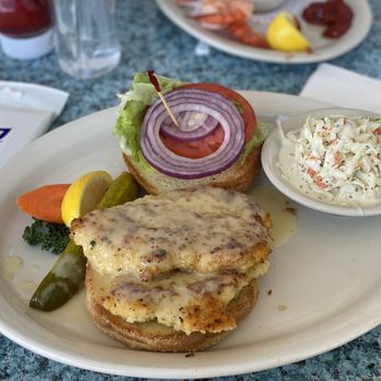 Lazy Days Restaurant - Hogfish garlic sandwich with coleslaw - Seafood Near Me - Islamorada, Florida Lazy Days Restaurant - Hogfish garlic sandwich with coleslaw - Seafood Near Me - Islamorada, Florida