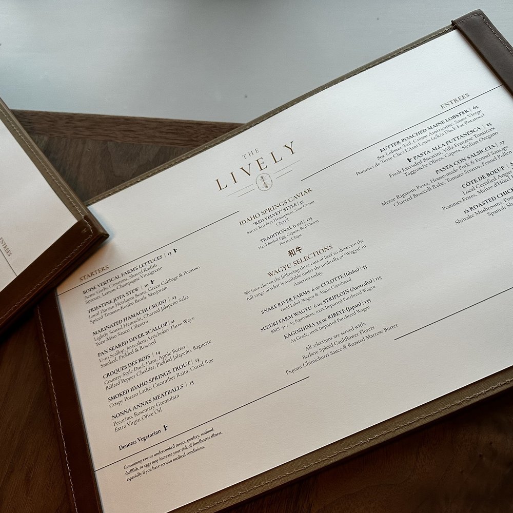 The Lively - Menu - New American Near Me - Boise, Idaho