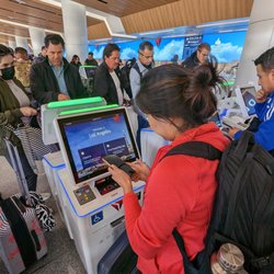 Delta Air Lines - Delta self check-in kiosks inside LAX Terminal 3.