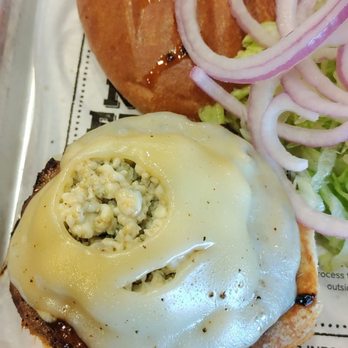Cheeseburger Bobby's - Lots of blue cheese crumbles. I love it that way! - Burgers Near Me - Woodstock, Georgia Cheeseburger Bobby's - Lots of blue cheese crumbles. I love it that way! - Burgers Near Me - Woodstock, Georgia