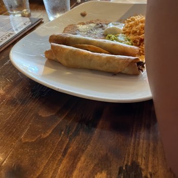 Casa Moreno - Flautas with rice and bean. 3 stars. kinda plain - Mexican Near Me - Covina, California