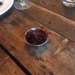 Red onion jam, that arrived 20 minutes after the meal.