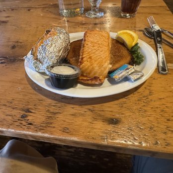 Evergreen Restaurant at Grand Ely Lodge - Cedar plank salmon was soo delicious - Resorts Near Me - Ely, Minnesota