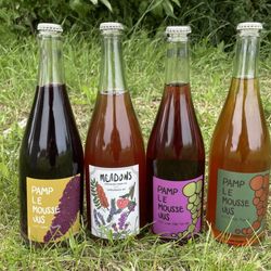 Pamplemousse Jus Natural Winery - 2023 sumac piquette ($20.00), meadows ($20.00), 2023 leon millot pet-nat ($32.00) and 2023 orange piquette ($20.00)