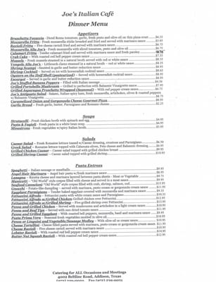 Menu photo 3 Joe's Italian Cafe Addison, TX Menu photo 3 Joe's Italian Cafe Addison, TX
