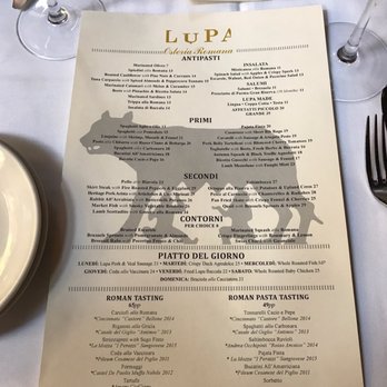 Lupa - Menu - Italian Near Me - New York, New York