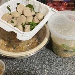 Gow Pont’s - That's it. That's $40, right there. The small container on the top are "pork meatballs".