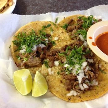 Las Americas Store & Restaurant - Carne asada tacos.  Special salsa was HOT!  And amazing! - Grocery Near Me - Evansville, Indiana