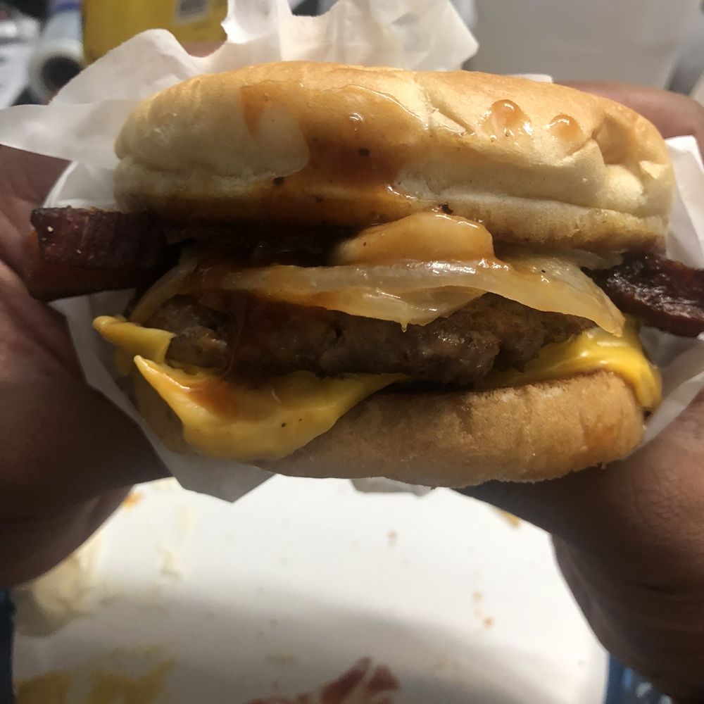 Steak ’n Shake - Pork Belly Double Steakburger with Maple Bourbon Sauce 'n Fries - American Near Me - Sunrise, Florida Steak ’n Shake - Pork Belly Double Steakburger with Maple Bourbon Sauce 'n Fries - American Near Me - Sunrise, Florida