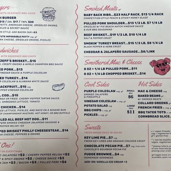 Pig Beach BBQ - Menu (2/2) as of 9/21/25 - Barbeque Near Me - Boston, Massachusetts