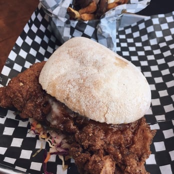 Knuckle Sandwich - Buttermilk fried chicken sandwich $9.50 & Brisket Poutine - Poutineries Near Me - Toronto, Ontario