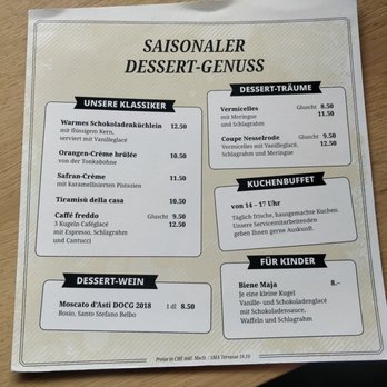 Restaurant Terrasse - Dessert menu - Cafes Near Me - Bern, BE Restaurant Terrasse - Dessert menu - Cafes Near Me - Bern, BE