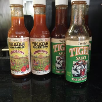 Skipper's Seafood & Chowder - Some of their hot sauces they carry, I've never tried them but I'll definitely give it a go next time! - Seafood Near Me - Silverdale, Washington