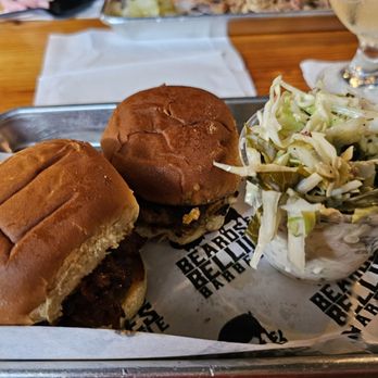 Beards & Bellies BBQ - Brisket slider, pork belly slider, cole slaw. - Barbeque Near Me - Covington, Kentucky