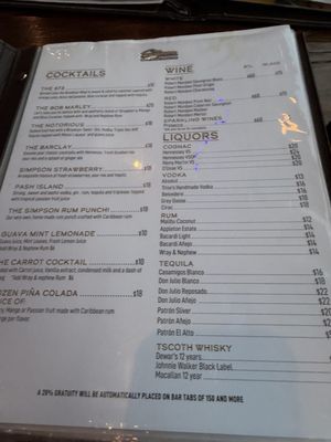 Menu photo 1 The Simpson Restaurant & Bar - BK Brooklyn, NY Menu photo 1 The Simpson Restaurant & Bar - BK Brooklyn, NY
