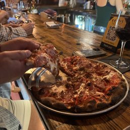 3 Meat Pizza w stand out pepperoni.