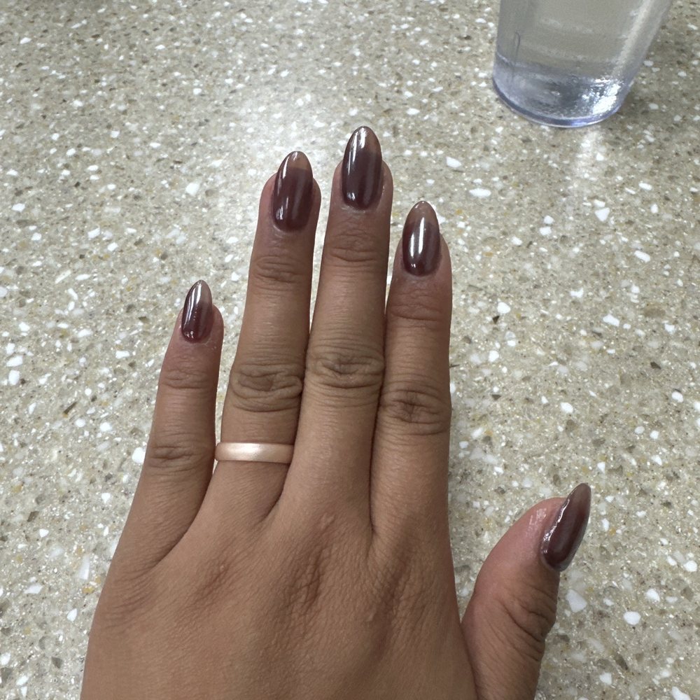 Acrylic set with jelly gel, polish, and white, pearl chrome powder Acrylic set with jelly gel, polish, and white, pearl chrome powder