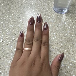 Acrylic set with jelly gel, polish, and white, pearl chrome powder