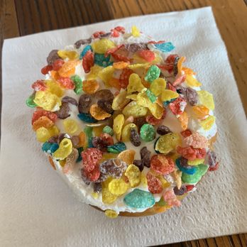 Glazing Saddles Donuts And Eatery - a donut covered in cereal - Donuts Near Me - Old Forge, New York